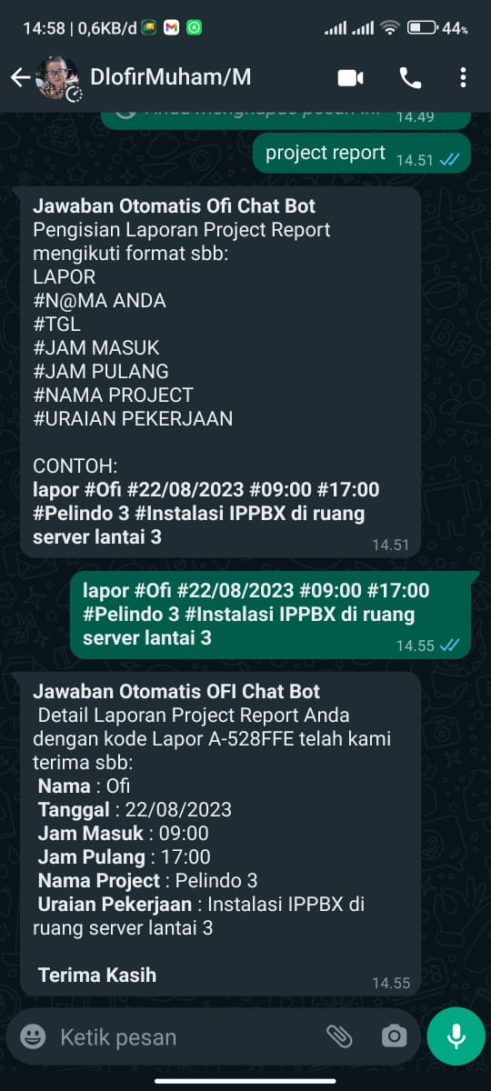 Project Report Pakai WhatsAPP